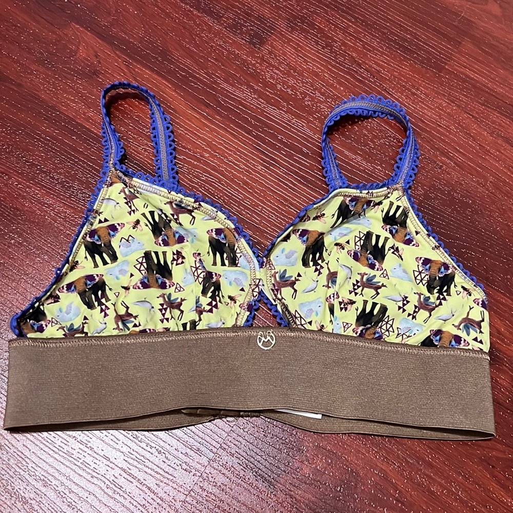 Maaji bikini top with elephant pattern.